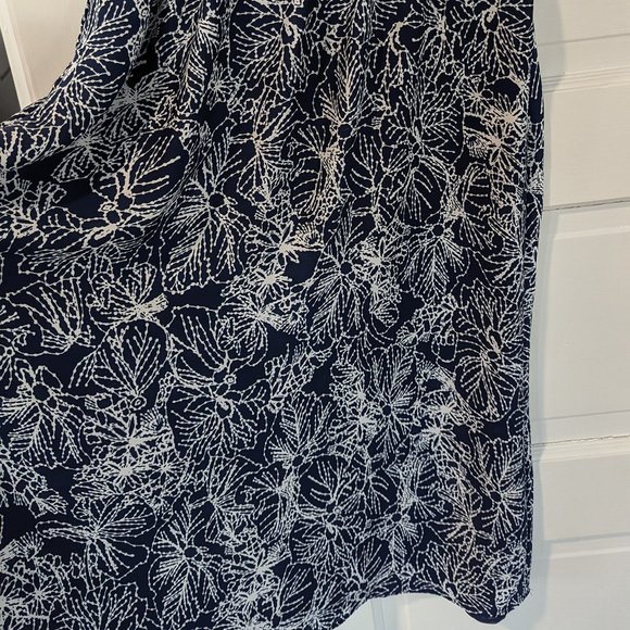 H&M Satin Blue Floral Pattern Midi Dress - Picture 3 of 4